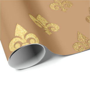 Honig-Brownsepia-Goldmetallische Lilie Geschenkpapier