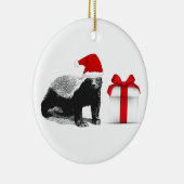 Honig-Dachs-frohe Weihnachten Keramikornament (Rechts)
