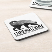 Honig-Dachs - I nimmt, was I will Getränkeuntersetzer (Linke Seite)