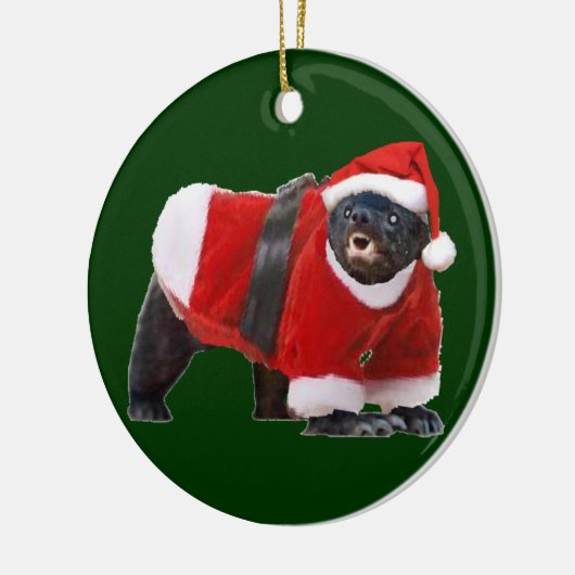 Honig-Dachs-Sankt-Weihnachtsbaum-Verzierung Keramikornament (Links)