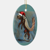 Honig-Dachs-Weihnachten Keramikornament (Rechts)