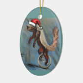 Honig-Dachs-Weihnachten Keramikornament (Links)