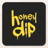 Honig-Dip Rechteckiger Pappuntersetzer (Vorderseite)