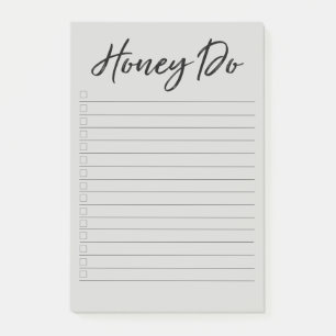 Honig-Do-Liste mit Checkboxen Grau Notepad Post-it Klebezettel