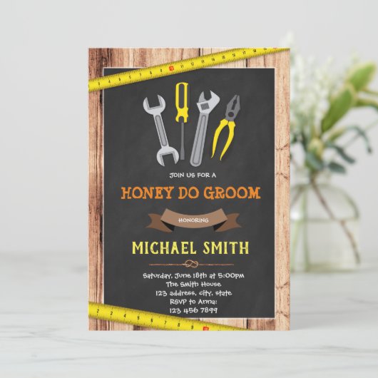 Honig-Dusche Einladung (Stehend Vorderseite)