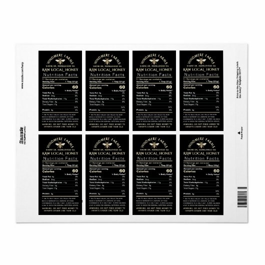 Honig Ernährung Säugling Warning & Bee Shipping Si (Vorne)