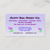 Honig für Verkauf Visitenkarte (Rückseite)