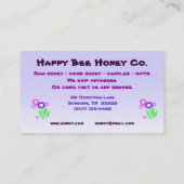 Honig für Verkauf Visitenkarte (Rückseite)