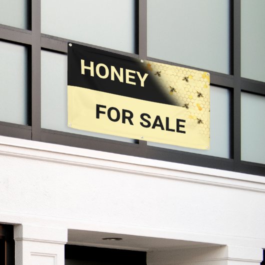 Honig für verkaufte Bienen - Honigwabenzaun Banner (Äußeres Gebäude)