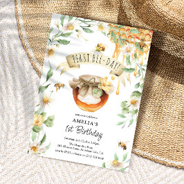 Honig für Wasserfarben Erster Bienentag 1. Geburts Einladung