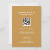 Honig Gold QR Code in einer modernen Hochzeit Einladung (Rückseite)