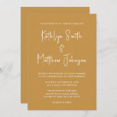 Honig Gold QR Code in einer modernen Hochzeit Einladung (Vorne/Hinten)