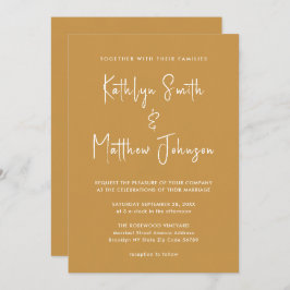 Honig Gold QR Code in einer modernen Hochzeit Einladung