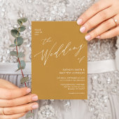 Honig Gold QR Code in einer modernen Hochzeit Einladungspostkarte