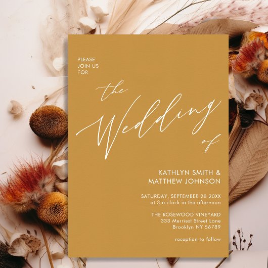 Honig Gold QR Code in einer modernen Hochzeit Einladungspostkarte