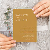 Honig Gold QR Code in einer modernen Hochzeit Einladungspostkarte