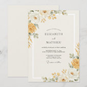 Honig Goldene Blatt Hochzeit Einladung (Vorne/Hinten)