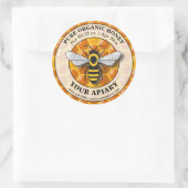 Honig-Honig-Honigwabenvorlage Runder Aufkleber (Tasche)