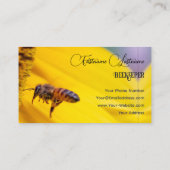 Honig Honigbiene, Honig, gelbe Blume Visitenkarte (Rückseite)