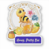 Honig, Hübsche Biene Aufkleber (Vorderseite)