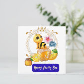 Honig, Hübsche Biene Einladung (Stehend Vorderseite)