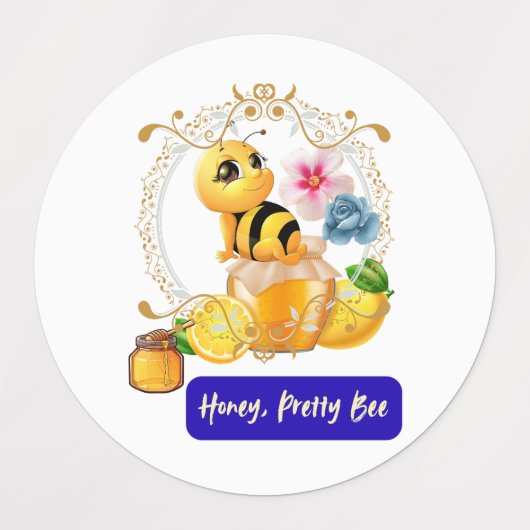 Honig, Hübsche Biene Etiketten (Design 2)