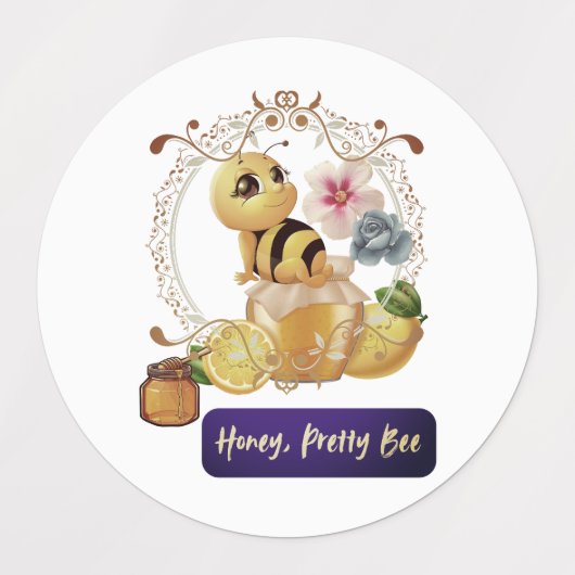 Honig, Hübsche Biene Etiketten (Design 1)