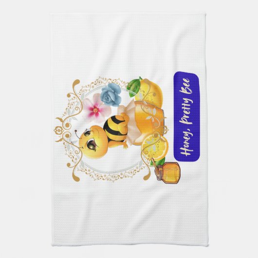 Honig, Hübsche Biene Geschirrtuch (Vertikal)
