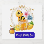 Honig, Hübsche Biene Schaumweinetikett (Einzelnes Label)