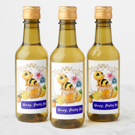 Honig, Hübsche Biene Weinetikett (Flaschen)