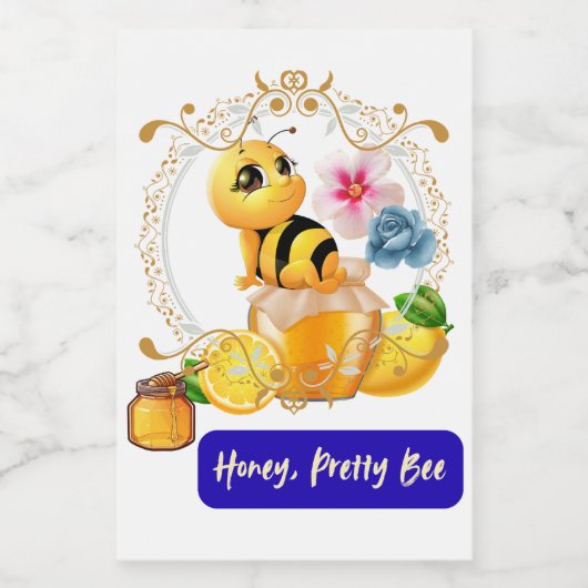 Honig, Hübsche Biene Weinetikett (Einzelnes Label)