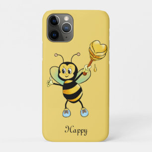Honig-Hummel auf schwarz-gold-beigem Hintergrund Case-Mate iPhone Hülle