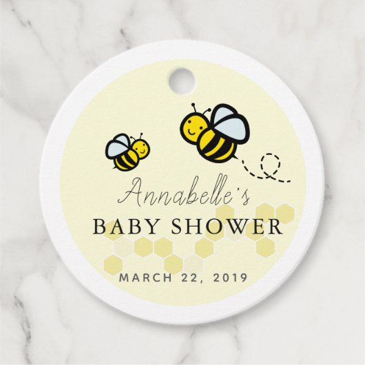 Honig / Hummelbienen & Daisy Baby Dusche Vielen Da Geschenkanhänger (Vorderseite)