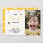 Honig ist der erste Geburtstag Einladung (Vorne/Hinten)