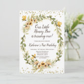 Honig ist erste Einladung zum Geburtstag (Stehend Vorderseite)