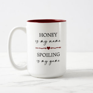 Honig ist mein Name Spoiling ist mein Spiel Foto G Zweifarbige Tasse