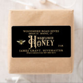 Honig-Jar-Label mit Bienen und Honig-Tropfen (Insitu)