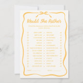 Honig-Junggesellinnenabschied-Würde-sie-vielmehr-S Mitteilungskarte (Vorderseite)