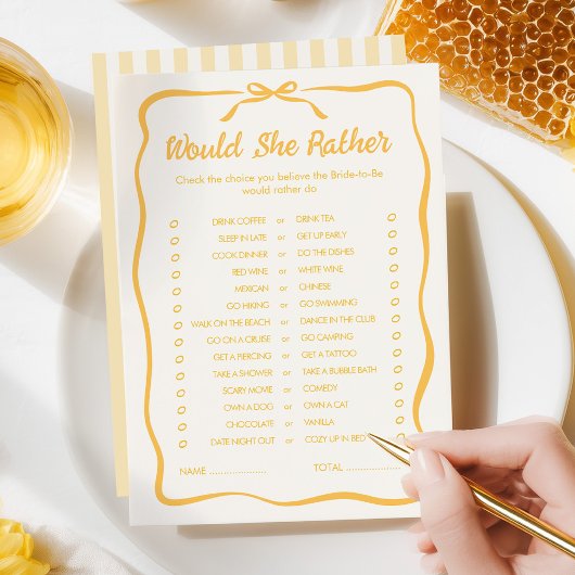 Honig-Junggesellinnenabschied-Würde-sie-vielmehr-S Mitteilungskarte