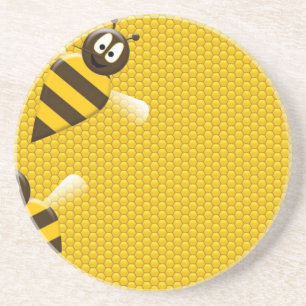 Honig-Kamm-gelbes Goldbienen-Bienen-Muster-Kunst Untersetzer