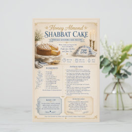 Honig Mandel Schabbat Kuchen, Vintage Blau Rustika