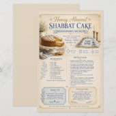 Honig Mandel Schabbat Kuchen, Vintage Blau Rustika (Vorne/Hinten)