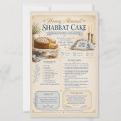 Honig Mandel Schabbat Kuchen, Vintage Blau Rustika (Vorderseite)