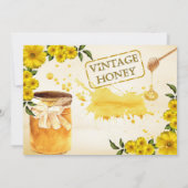 Honig mit Blume und Biene-Mama als Baby-Dusche Einladung (Rückseite)