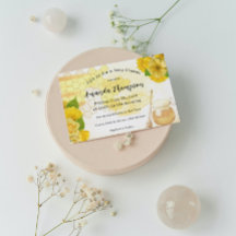Honig mit Blume und Biene-Mama als Baby-Dusche