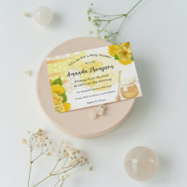 Honig mit Blume und Biene-Mama als Baby-Dusche Einladung