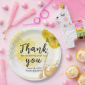 Honig mit Blume und Biene-Mama als Baby-Dusche Pappteller (Party)