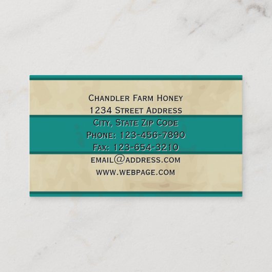 Honig Personalisiert Visitenkarte (Rückseite)