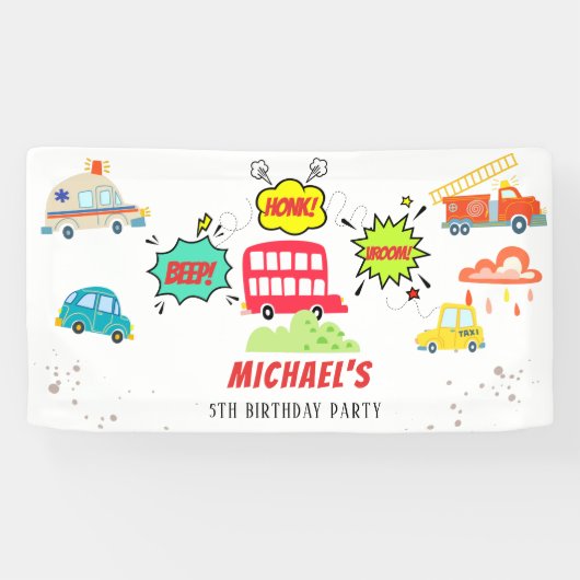 Honig piep in glücklichen Fahrzeugen Junge Geburts Banner (Horizontal)