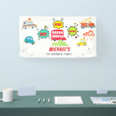 Honig piep in glücklichen Fahrzeugen Junge Geburts Banner (Messe)